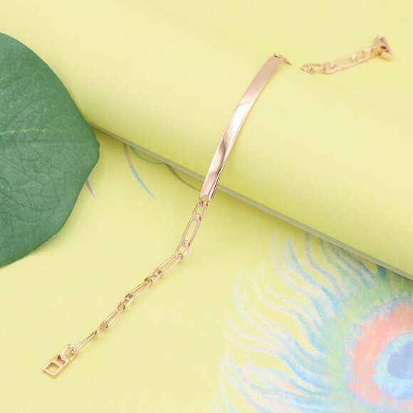 "Sleek Rose Gold Polished Chain Bracelet in High Quality Brass, XPBL1138 - Picture 4 of 13